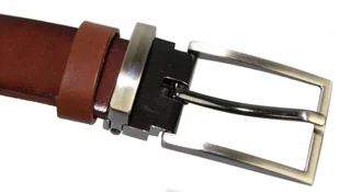 Pasek Skórzany ARUCCE (PL) Skóra Licowa EXTRA 30 mm BRĄZOWY Gładki Klamra Nowoczesna - Paski - miniaturka - grafika 6