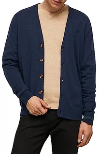 Bluzy męskie - Pepe Jeans Męska bluza rozpinana Andre, Niebieski (Dulwich), XL - grafika 1