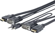 Adaptery i przejściówki - Vivolink PROVGAHDMIFLY5 adapter kablowy 4 m VGA (D-Sub) + 3.5mm HDMI Typu A (Standard) Czarny - miniaturka - grafika 1