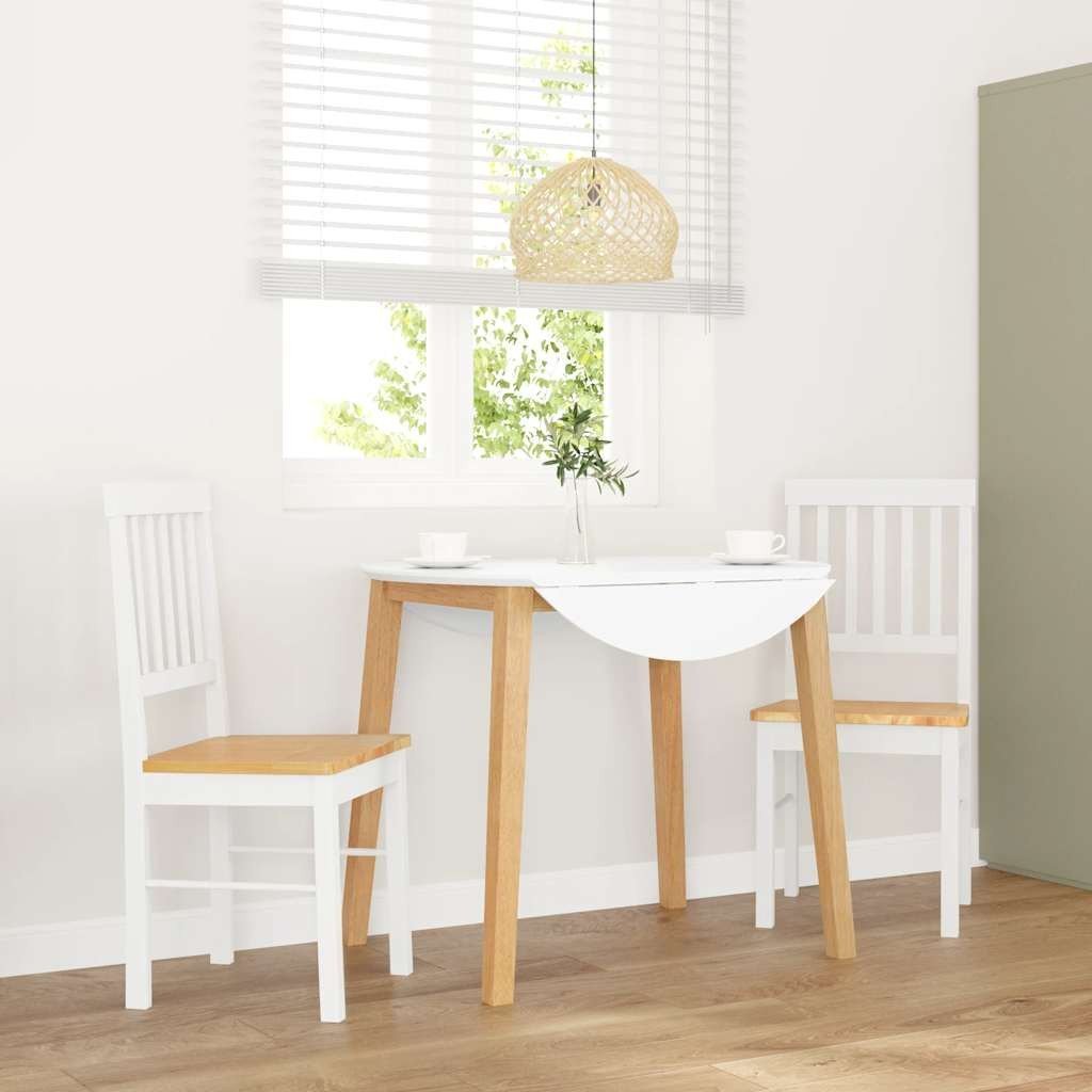 vidaXL Krzesła do jadalni 2 szt. Białe lite drewno gumowe