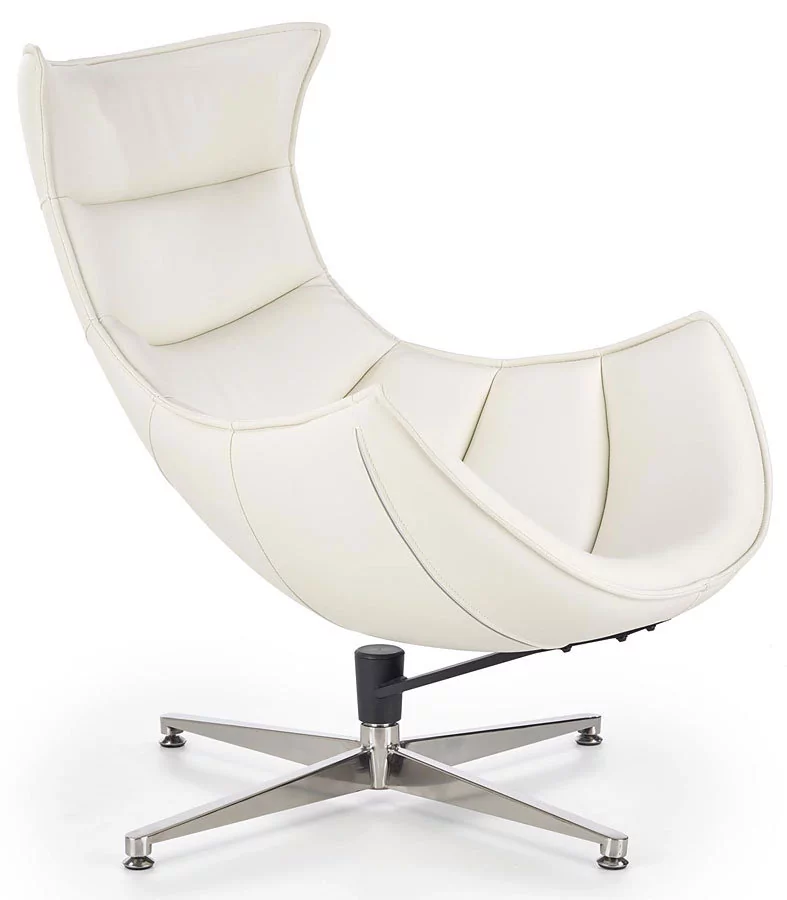 Fotel wypoczynkowy ELIOR Lavos, biały, 57x65x78 cm
