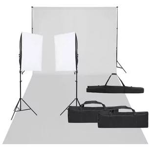 vidaXL Fotograficzny zestaw studyjny z lampami i tłem - Lampy studyjne - miniaturka - grafika 1