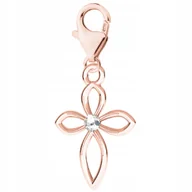 Bransoletki - Zawieszka Pozłacana Ozdobny Krzyż Krzyżyk z Cyrkonią Ażurowy SREBRO 925 - miniaturka - grafika 1