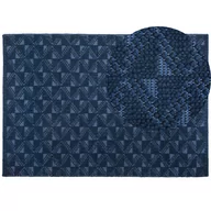 Dywany - Beliani Dywan wełniany krótkowłosy 160 x 230 cm ciemnoniebieski SAVRAN - miniaturka - grafika 1