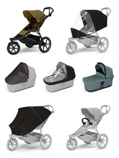 Wózek sportowy Thule Urban Glide 3 Nutria green + Bassinet Mid blue SET 7in1 - Wózki dziecięce - miniaturka - grafika 1