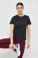 Koszulki sportowe damskie - Reebok t-shirt do biegania kolor czarny - miniaturka - grafika 1