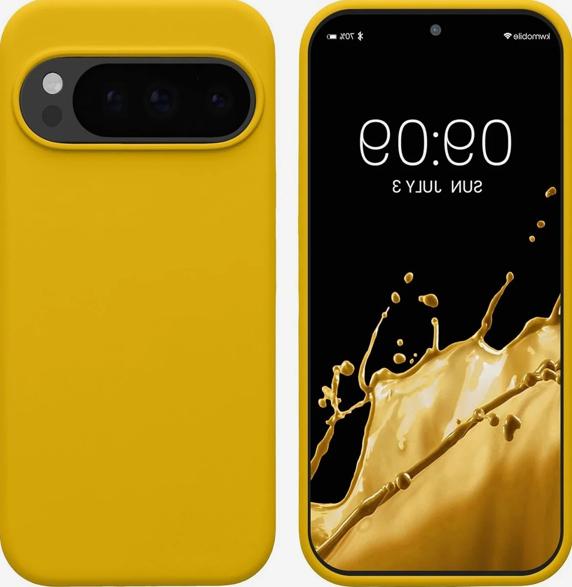 Etui do telefonu silikonowe elastyczne ochrona obudowa żółte matowe