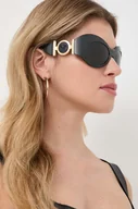 Okulary przeciwsłoneczne - Versace okulary przeciwsłoneczne damskie kolor czarny - miniaturka - grafika 1