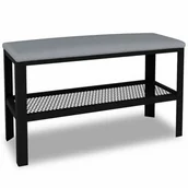 Ławki do przedpokoju - Nowoczesne siedzisko z półką na buty czarny + szary F5-C72 - miniaturka - grafika 1
