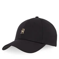 Czapki damskie - Czapka z daszkiem Tommy Hilfiger Elevated Chic Cap AW0AW17128 Czarny - miniaturka - grafika 1