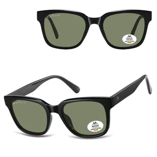 Czarne prostokątne okulary przeciwsłoneczne z polaryzacją MP54A - Okulary korekcyjne, oprawki, szkła - miniaturka - grafika 1