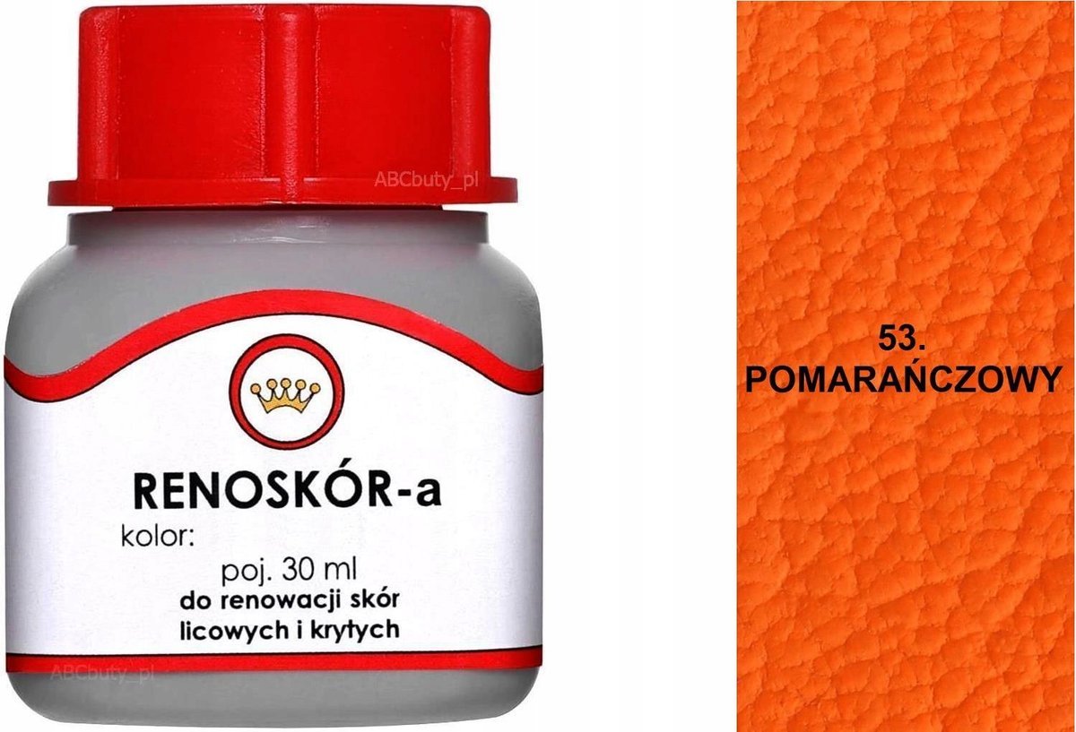 G10-01 POMARAŃCZOWY 53 RENOSKÓR FARBA DO BUTÓW WILBRA DO SKÓRY LICOW LAKIER
