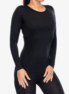 Bluzy sportowe damskie - Bluza termoaktywna damska Brubeck Comfort Wool LS - black - miniaturka - grafika 1