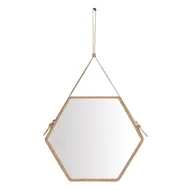 Lustra - Lustro sześciokątny EBI kolor naturalny brąz homede - MIRROR/HOM/EBI/NATURAL/39,2X34,3X3 - miniaturka - grafika 1