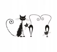 Naklejki na ścianę - Naklejka na ścianę dla dzieci kot kotki 38, 100x50 cm - miniaturka - grafika 1