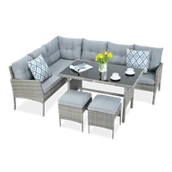 Meble ogrodowe - Narożnik Z Technorattanu Cortina Dolphin Grey - miniaturka - grafika 1