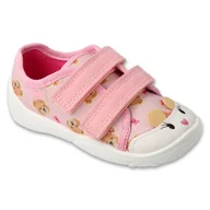 Buty dla dziewczynek - Befado kapcie dziecięce 907P165 różowe w misie - miniaturka - grafika 1