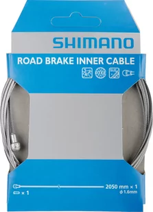 SHIMANO Linka hamulcowa szosowa powlekana teflonem srebrny Y80098320 - Zabezpieczenia do roweru - miniaturka - grafika 1