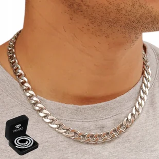 Gruby Łańcuszek Srebrny Męski Pancerka Łańcuch Wytrzymały Elegancki - Łańcuszki - miniaturka - grafika 1