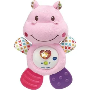 VTECH BABY - Grzechotka Croc'Hippo - Różowy plusz z teksturą - Grzechotki dla dzieci - miniaturka - grafika 1