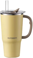 Kubki termiczne - Kubek termiczny ze słomką BUYDEEM DS57 700 ml Żółty - miniaturka - grafika 1