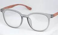 Okulary korekcyjne, oprawki, szkła - Okulary korekcyjne duże minusy drewno szare przezroczyste -3.5 - miniaturka - grafika 1