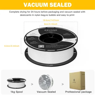 Filament PETG do drukarek 3D ERYONE – 1KG Biały - Filamenty i akcesoria do drukarek 3D - miniaturka - grafika 4