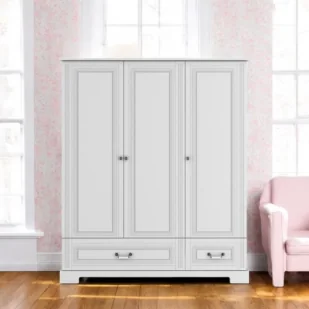 Szafa Trzydrzwiowa Ines Elegant White - Szafy i szafki dla dzieci - miniaturka - grafika 1