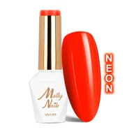 Lakiery hybrydowe - Lakier hybrydowy Molly Nails Neons Dark Orange HEMA/Di-HEMA Free 8g Nr 73 - miniaturka - grafika 1