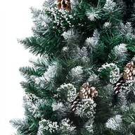 Choinki - vidaXL, Sztuczna choinka z LED bombkami i szyszkami, 150 cm - miniaturka - grafika 1