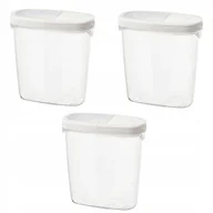 Pojemniki kuchenne - POJEMNIK PUDEŁKO NA SUCHĄ ŻYWNOŚĆ 1,3L 3 SZTUKI - miniaturka - grafika 1