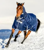Derki dla konia - Bucas Derka padokowa z kołnierzem 300/150g 600D FREEDOM TURNOUT - navy - miniaturka - grafika 1