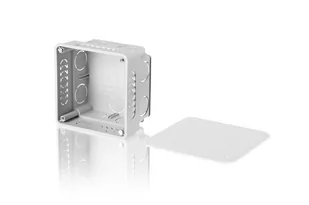 Simet Puszka podtynkowa rozgałęźna z pokrywą, 80x80x50 mm, szary E140 - Puszki elektryczne i akcesoria - miniaturka - grafika 1