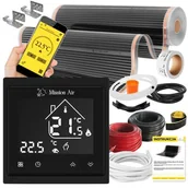 Ogrzewanie podłogowe - Folia grzewcza na podczerwień MISSION AIR 160 W-m2 Black Silver PTC 4m2 (4m x 100cm) + regulator Libra Czarny Wi-Fi - miniaturka - grafika 1