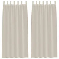 Zasłony - vidaXL Zasłony z zasłonami 2 pcs Piasek 140 x 260 cm Poliester - miniaturka - grafika 1