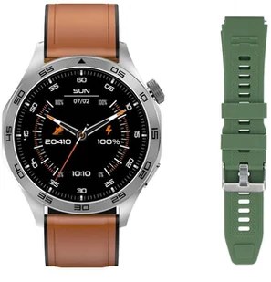 GlacierX Noir + Pasek GX-N244 Brązowy, Zielony - Smartwatch - miniaturka - grafika 1