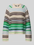 Swetry damskie - Sweter z dzianiny z okrągłym dekoltem model ‘BIBI’ - miniaturka - grafika 1