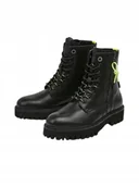 Botki damskie - Pepe Jeans Botki Skórzane Damskie Czarne Za Kostkę 41 Awe - miniaturka - grafika 1