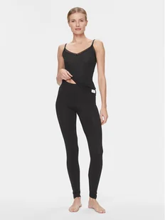 Tommy Hilfiger Piżama UW0UW04987 Czarny Slim Fit - Piżamy damskie - miniaturka - grafika 1