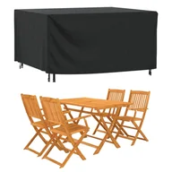 Pokrowce na meble ogrodowe - vidaXL Pokrowce na meble ogrodowe 2 szt. czarne 180x140x90cm Wodoodporne - miniaturka - grafika 1