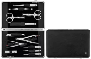 Zwilling Twinox, Zestaw do manicure  – czarne, skórzane etui, 12 elementów - Czarny - Zestawy do manicure i pedicure - miniaturka - grafika 1