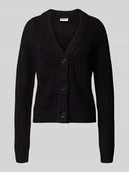 Swetry damskie - Kurtka z dzianiny z dekoltem w serek model ‘CHARLIE’ - miniaturka - grafika 1