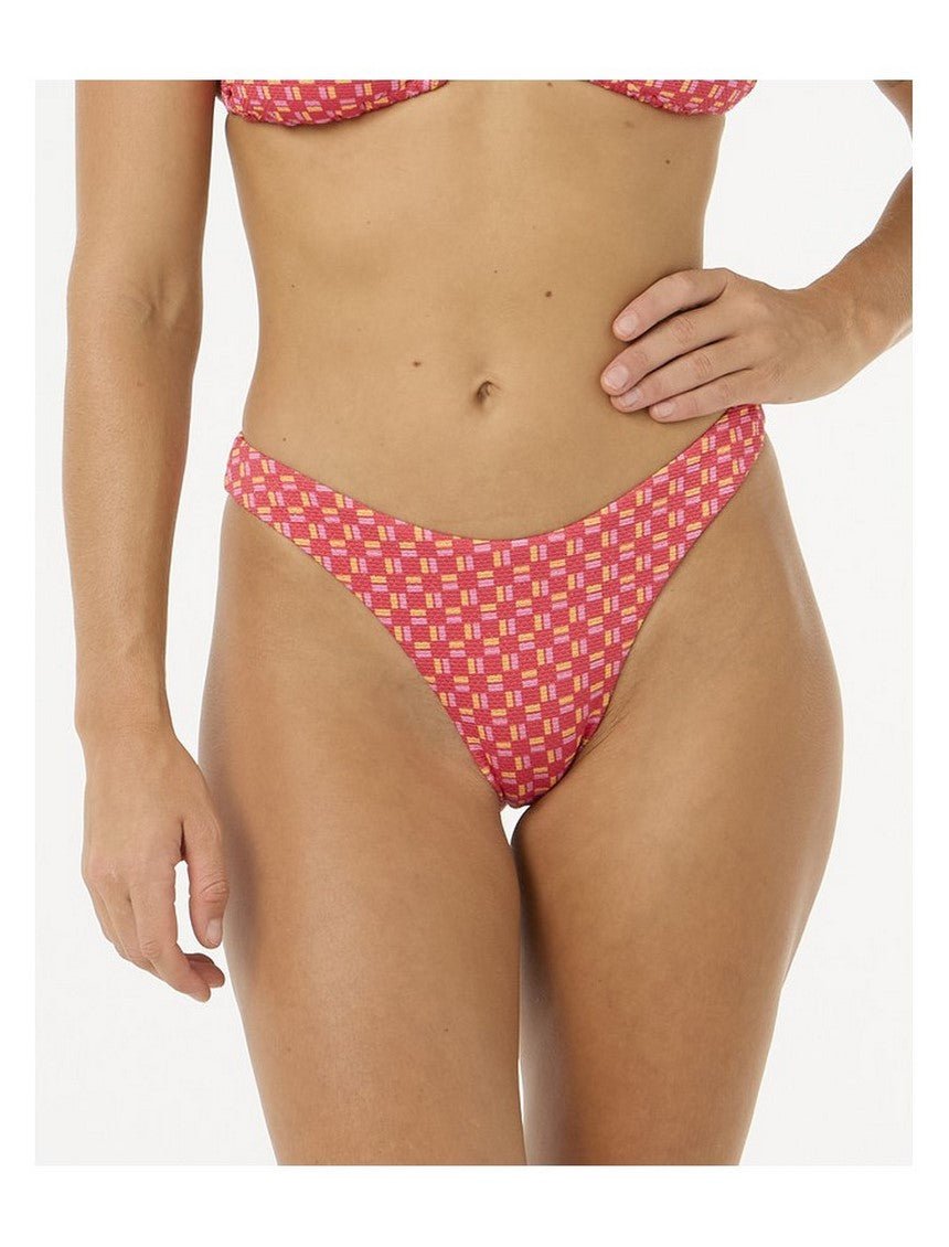 Majtki kąpielowe RIP CURL Shell Cove High Leg Cheeky czerwone XL