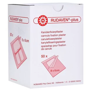 Rudaven® plus  sterylny opatrunek do mocowania kaniul 8 x 6 cm (50 szt.) - Apteczki i materiały opatrunkowe - miniaturka - grafika 1