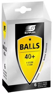 Piłeczki do tenisa stołowego SUNFLEX 1-Star Balls 6 szt. białe 21603 - Tenis stołowy - miniaturka - grafika 1