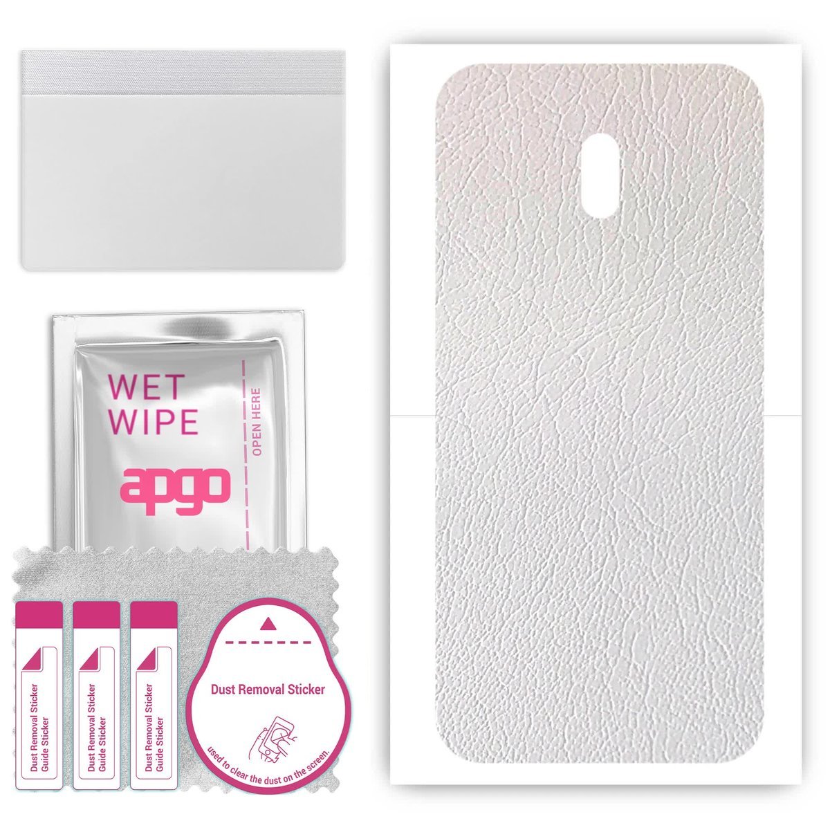 Folia naklejka skórka strukturalna na TYŁ do Nokia C1 Plus - Skóra Biała - apgo SKINS