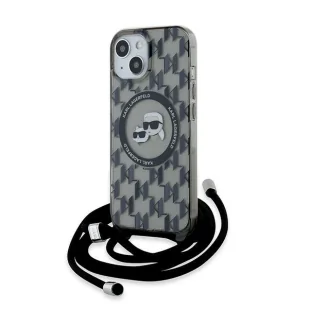 Etui Karl Lagerfeld IML Crossbody Monogram Karl & Choupette Head MagSafe na iPhone 15 / 14 / 13 - czarne - Etui i futerały do telefonów - miniaturka - grafika 1