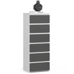 KOMODA CL6 BIAŁA / SZARA - Komody - miniaturka - grafika 1
