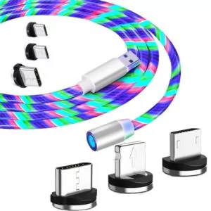 Kabel magnetyczny świecący RGB 3 końcówki - Kable USB - miniaturka - grafika 1