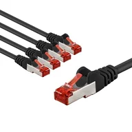 Kable miedziane - goobay 65975 CAT6 kabel sieciowy w zestawie 5 szt. / kabel krosowy ekranowany S/FTP/CU Ethernet kabel, PiMF, LSZH/Cat 6 kabel z 10 Gbits/czarny / 5 x 2 m - miniaturka - grafika 1